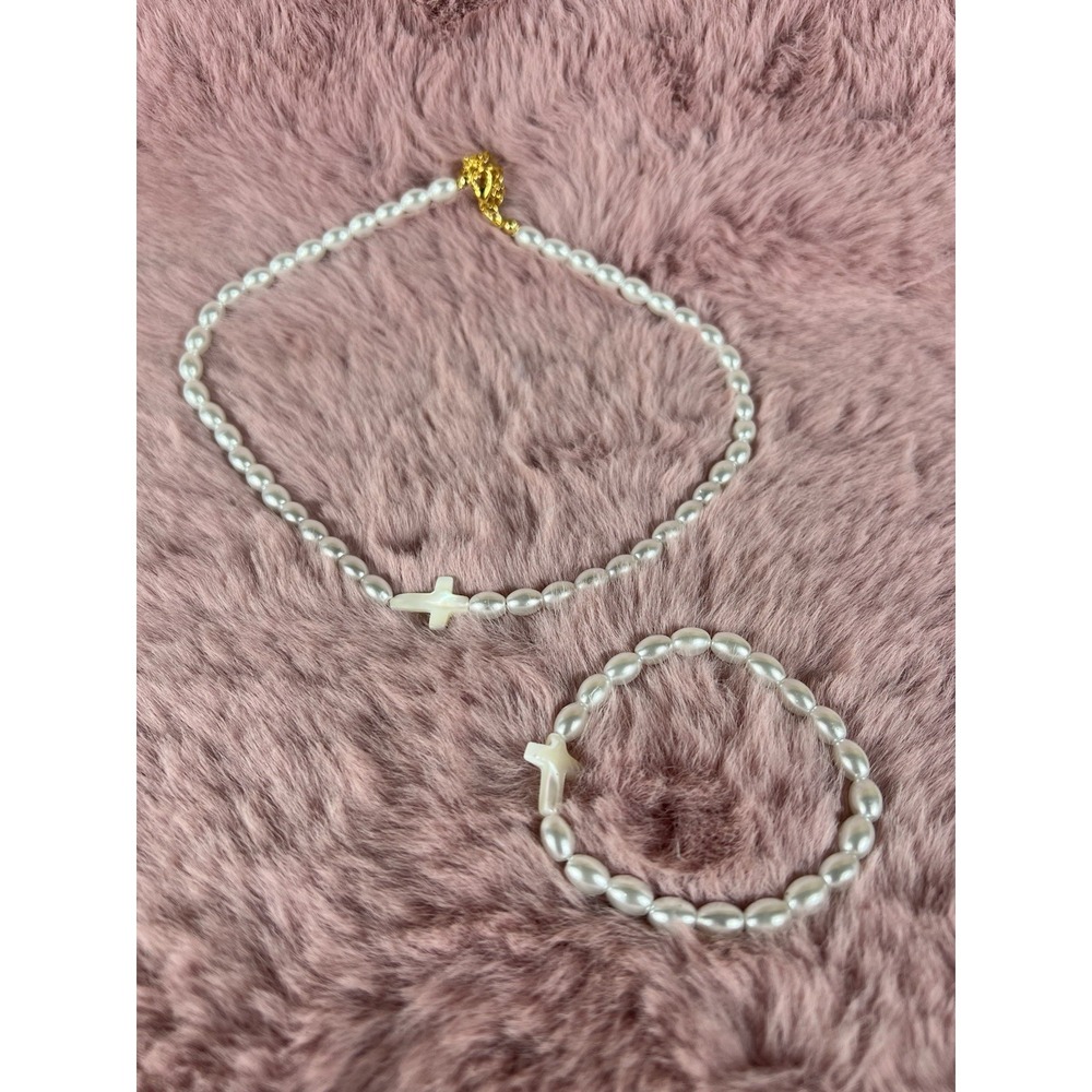 First Communion Cross Bracelet Necklace Baptism Confirmation